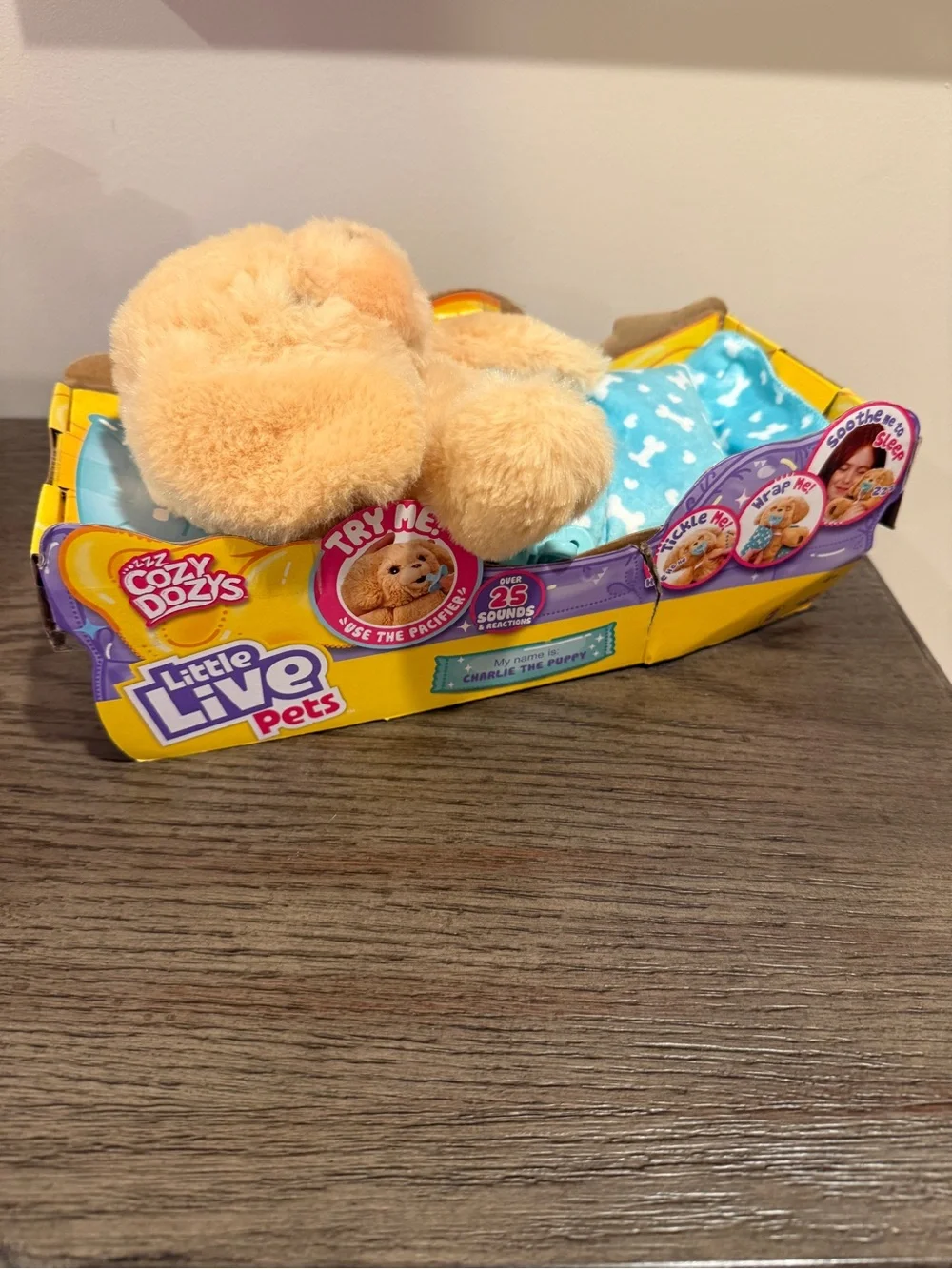 Little Live Pets Cozy Dozys Charlie Puppy Interactive Plush Dog Toy Tested Works